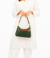 Army green hobo evening bag